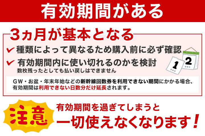 新幹線回数券には有効期間があります!