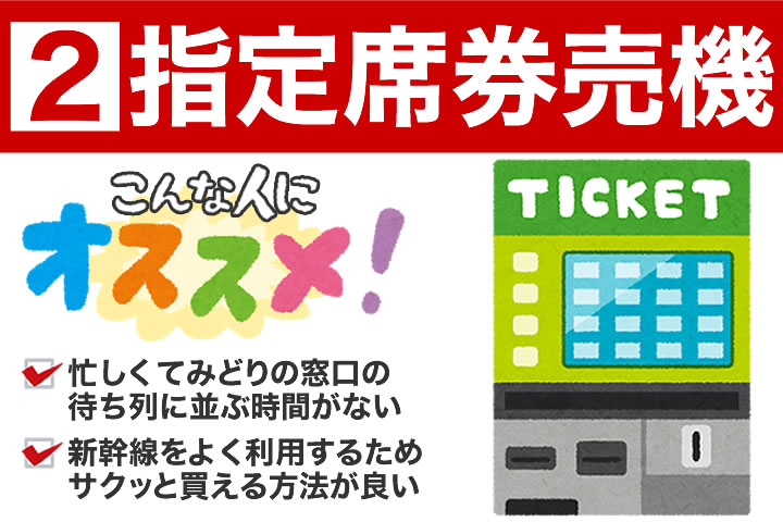 指定席券売機での新幹線回数券の買い方