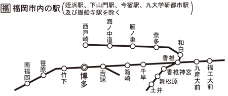 JRおでかけネットから引用した福岡市内の特定市内駅