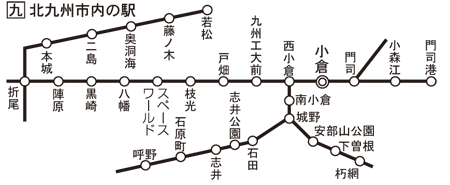 JRおでかけネットから引用した北九州市内の特定市内駅